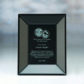 Award-Black Glass Picture Frame/Plaque 9 inch high